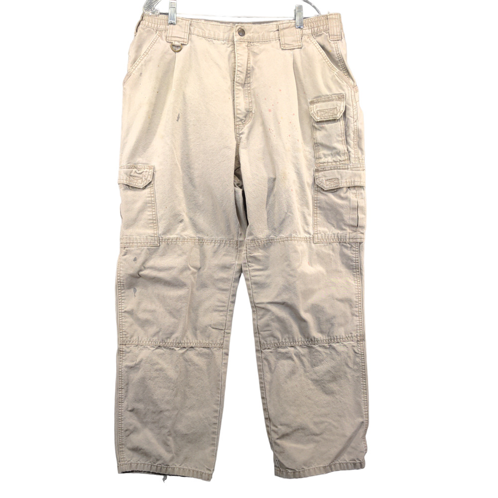 5.11 Tactical Series Men's Straight Cargo Pants Tan 38x32 Double Knee Workwear
